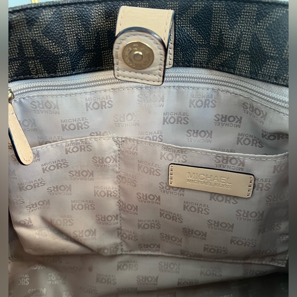 Michael Kors Tote Bag Brown Full Pattern 35t4gttt2b - Picture 6 of 8